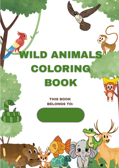 WILD ANIMALS COLORING BOOK